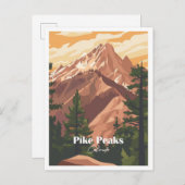 Pike Peaks Colorado Kunstvoll wandern Postkarte (Vorne/Hinten)