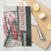 Pike Place Market  Geschirrtuch (Viertel Falte)