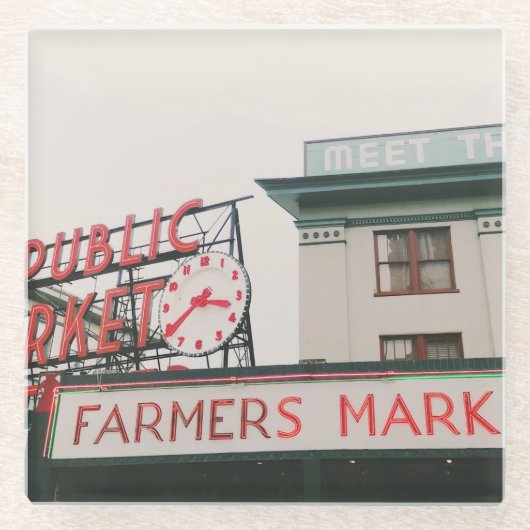 Pike Place Market Glasuntersetzer (Vorderseite)