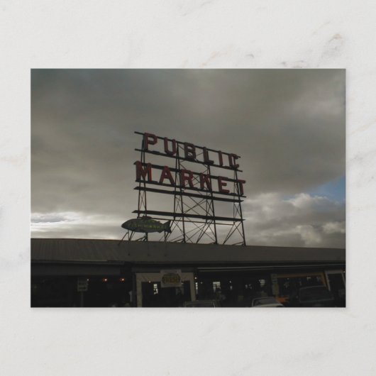 Pike Place Market in Seattle Postkarte (Vorderseite)