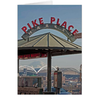 Pike Place Market Monte Rainier Rahmenkunstkarte