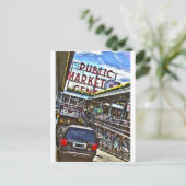 Pike Place Market Postkarte (Stehend Vorderseite)