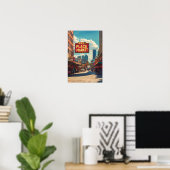 Pike Place Market Seattle Illustration Poster (Heimbüro)
