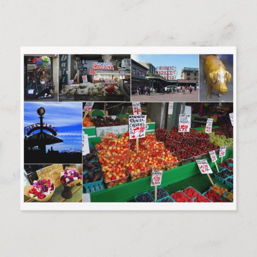 Pike Place Market, Seattle Postcard Postkarte (Vorderseite)