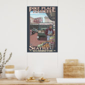 Pike Place Market - Seattle, WA Travel Poster (Küche)