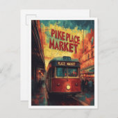 Pike Place Market Seattle Washington USA Travel Postkarte (Vorne/Hinten)