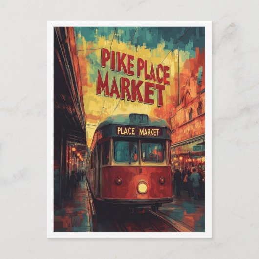 Pike Place Market Seattle Washington USA Travel Postkarte (Vorderseite)