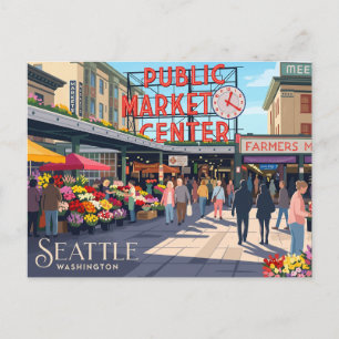 Pike Place Market USA Postkarte