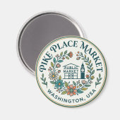 Pike Place Market Washington Magnet (Vorderseite/Rückseite)