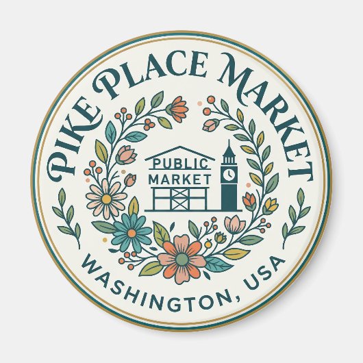 Pike Place Market Washington Magnet (Vorne)