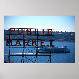 Pike Place Markt & Seattle Poster