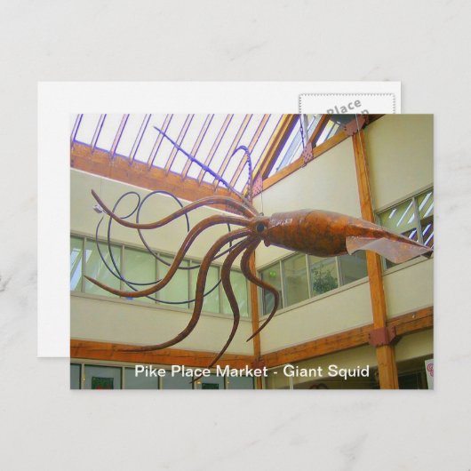 Pike Place Public Market Gigant Tintenfisch Seattl Postkarte (Vorne/Hinten)