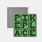 Pike Place, Seattle Marketplace Magnet (Vorderseite/Rückseite)