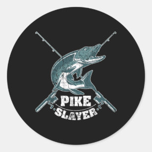 Pike Slayer Fischen Fisherman Northern Pike Runder Aufkleber