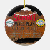 Pikes Höchstgipfel, Colorado Keramik Ornament (Hinten)