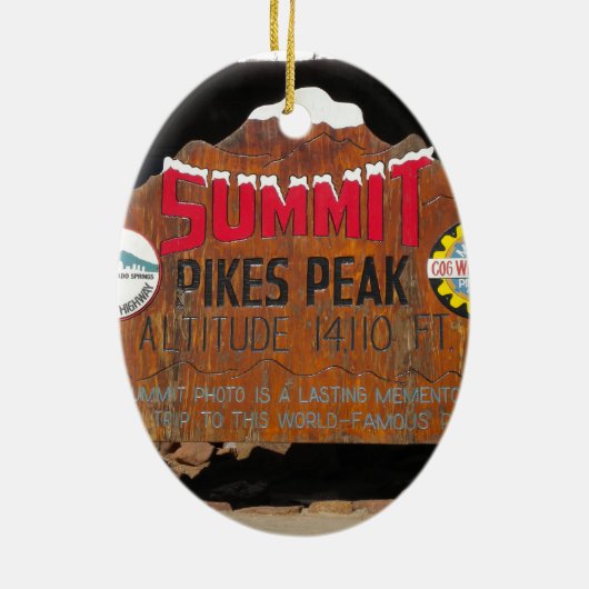 Pikes Höchstgipfel, Colorado Keramikornament (Hinten)