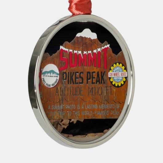 Pikes Höchstgipfel, Colorado Silbernes Ornament (Rechts)