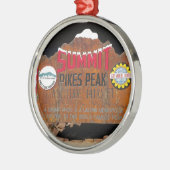 Pikes Höchstgipfel, Colorado Silbernes Ornament (Links)