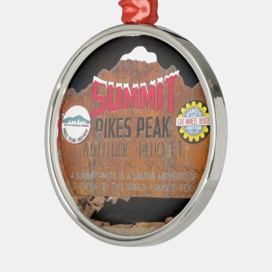 Pikes Höchstgipfel, Colorado Silbernes Ornament (Links)