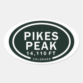 Pikes Peak 14.110 FT Colorado Rocky Mountain Ovaler Aufkleber