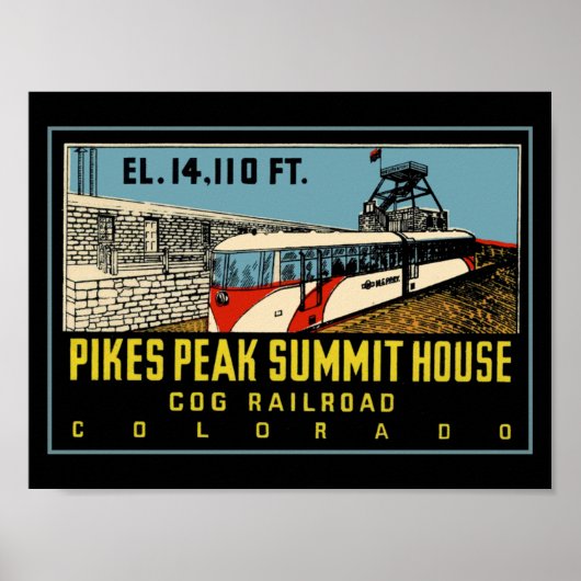 Pikes Peak COG Eisenbahn Poster (Vorne)