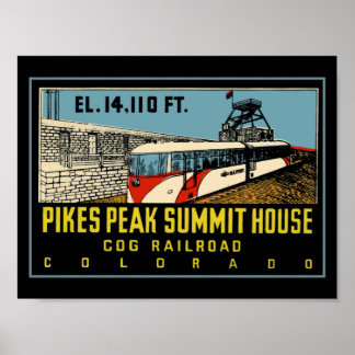 Pikes Peak COG Railway Poster