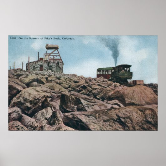 Pikes Peak, Colorado - Auf dem Gipfel Poster (Vorne)