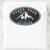 Pikes Peak Colorado Camping Wandern Ovaler Aufkleber (Tasche)