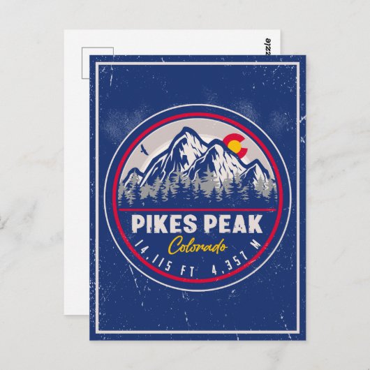 Pikes Peak Colorado Camping Wandern Postkarte (Vorne/Hinten)