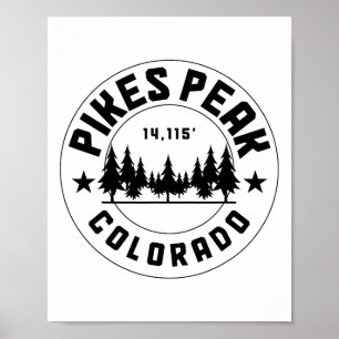 Pikes Peak Colorado Co. Uni-Erwachsene Graue Baumw Poster