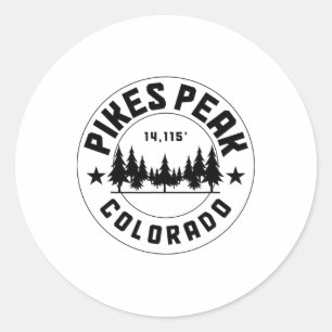 Pikes Peak Colorado Co. Uni-Erwachsene Graue Baumw Runder Aufkleber