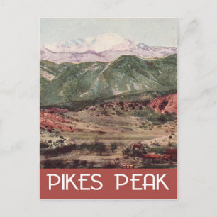 Pikes Peak, Colorado, im Vintage-Reisestil Postkarte