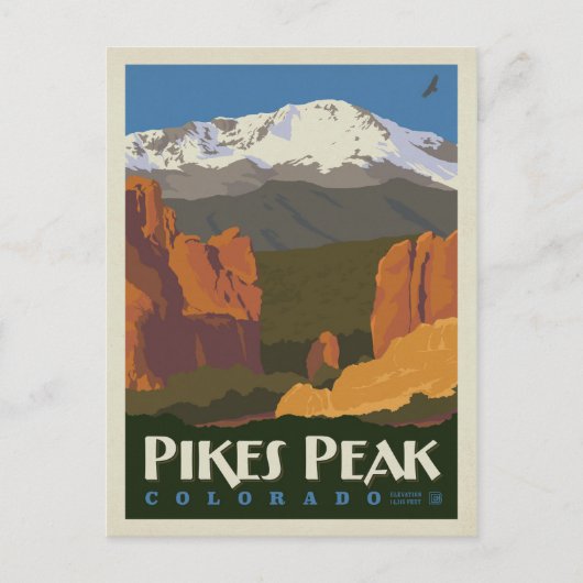 Pikes Peak, Colorado Postkarte (Vorderseite)