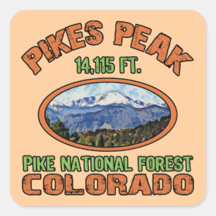 Pikes Peak, Colorado Quadratischer Aufkleber
