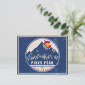 Pikes Peak Colorado Retro Sunset Souvenirs 80er Postkarte (Stehend Vorderseite)