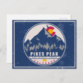 Pikes Peak Colorado Retro Sunset Souvenirs 80er Postkarte (Vorne/Hinten)
