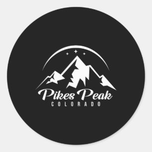 Pikes Peak Colorado Skigebiet Snowboarden Runder Aufkleber