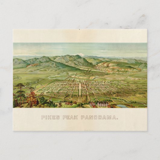 Pikes Peak, Colorado Springs, Colorado (1890) Postkarte (Vorderseite)