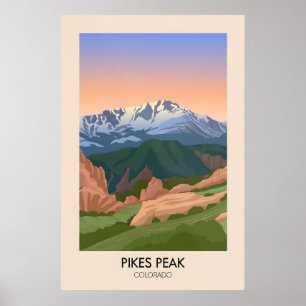 Pikes Peak Colorado USA Reiseplakat Poster