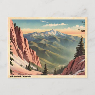 Pikes Peak Colorado Vintage Postkarte
