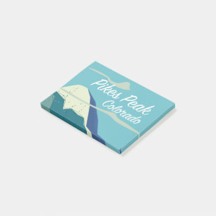 Pikes Peak Colorado vintage Reiseposter im Stil de Post-it Klebezettel