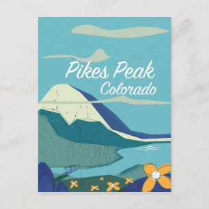 Pikes Peak Colorado Vintages Reiseplakat Postkarte