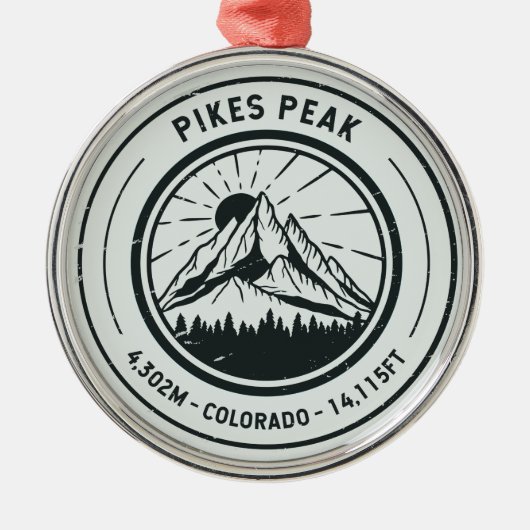Pikes Peak Colorado Wandern Ornament Aus Metall (Vorne)