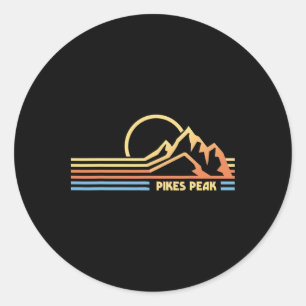 Pikes Peak Colorado Wandern Wanderer Klettern  Runder Aufkleber
