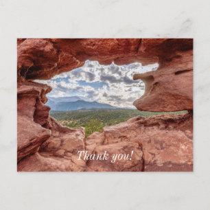 Pikes Peak durch eine Rock Hole Danke Postcard Postkarte