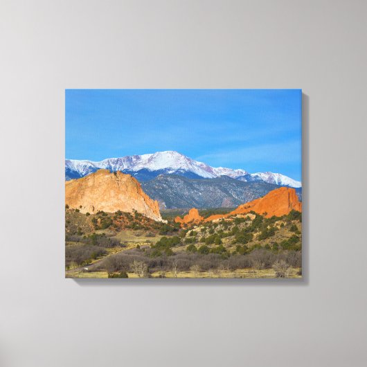 Pikes Peak im Springtime Leinwanddruck (Vorderseite)