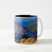 Pikes Peak mit Baum im Grünen Zweifarbige Tasse (VorderseiteRechts)