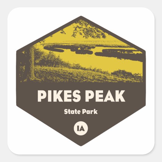 Pikes Peak Staat Park Iowa Quadratischer Aufkleber (Vorderseite)