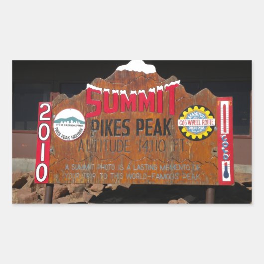 Pike's Peak Summit, Colorado Rechteckiger Aufkleber (Vorderseite)