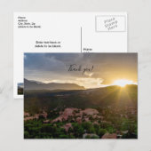 Pikes Peak Sunset Haze Danke Postcard Postkarte (Vorne/Hinten)